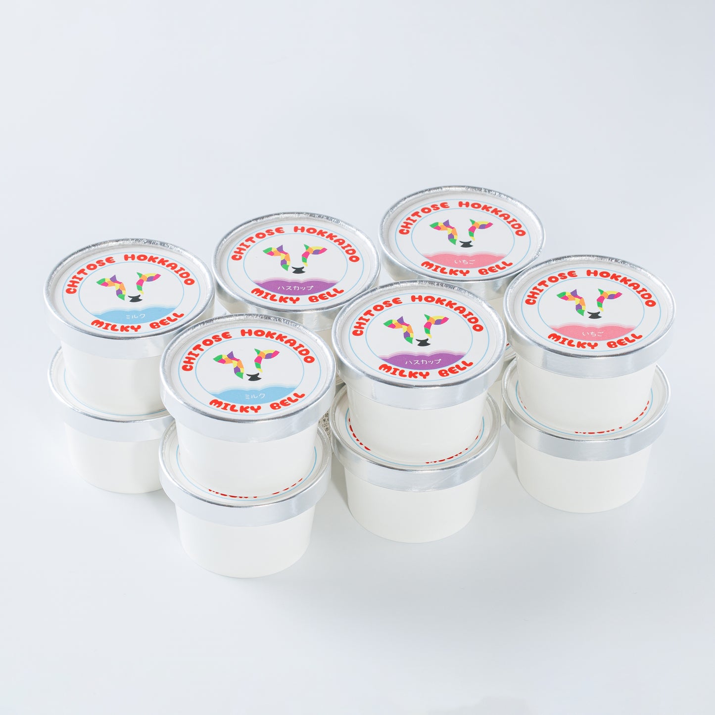 細澤牧場手作りアイスクリーム12個セット(ミルク×4、いちご×4、ハスカップ×4)